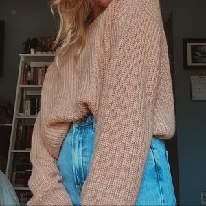 Peach Off the Shoulder Sweater